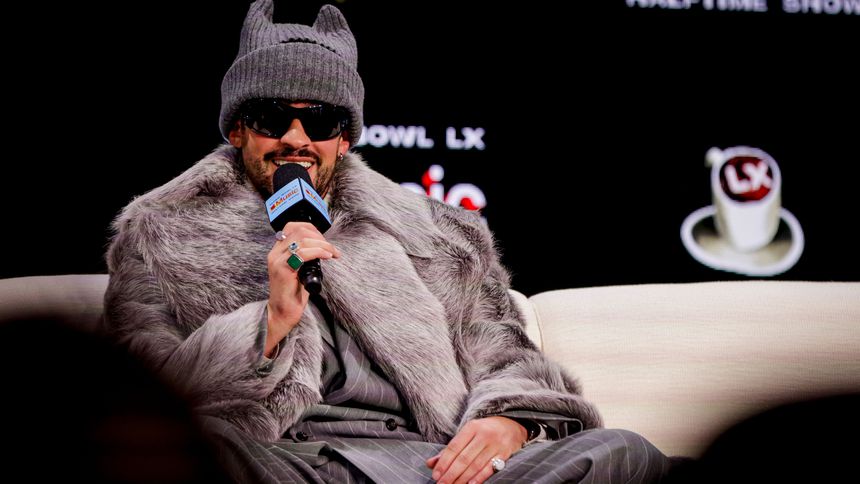 Bad Bunny en la conferencia de prensa previo al Super Bowl LX | AP