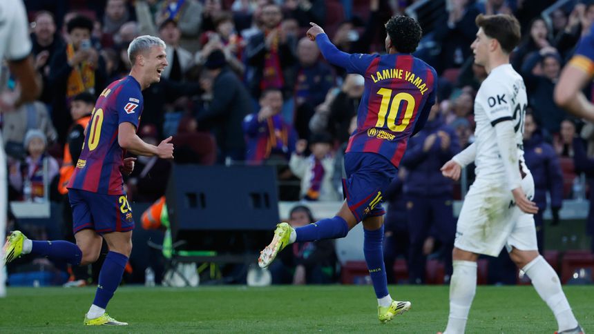 Lamine Yamal celebra su gol contra Mallorca en LaLiga | AP