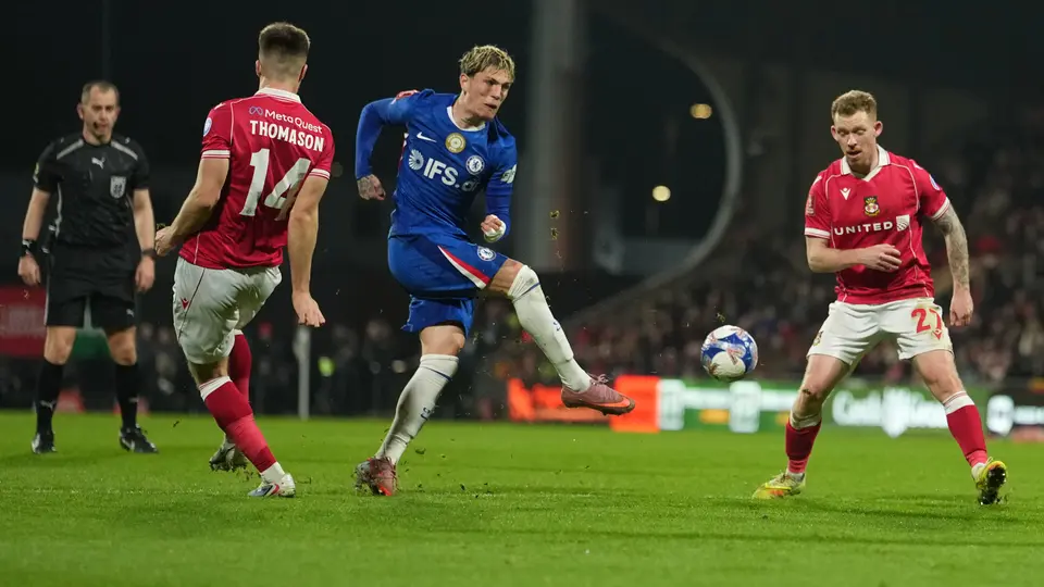 Garnacho durante el partido de FA Cup entre Wrexham y Chelsea | AP