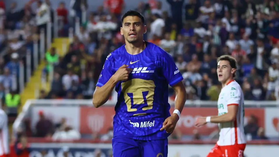 Guillermo Martínez anotó el gol del triunfo de Pumas sobre Necaxa en el Clausura 2026 | IMAGO7