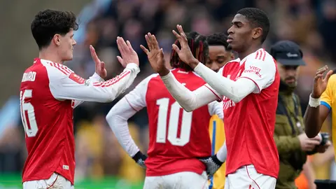 Arsenal celebrando el gol ante el Mansfield Town en la FA Cup | AP