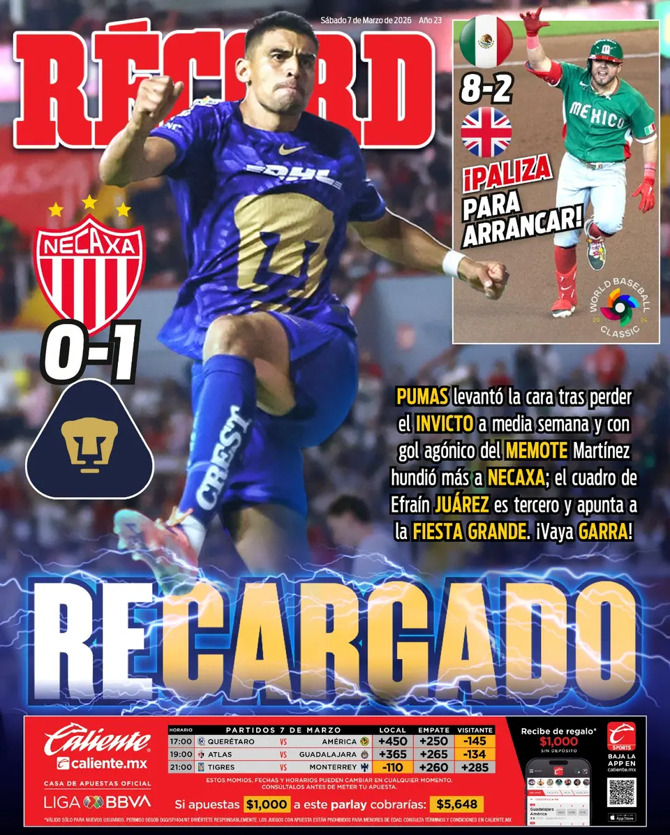 Portada RÉCORD 07 de marzo de 2026