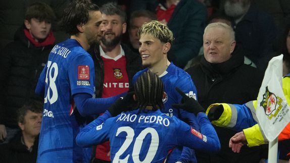 Garnacho festeja su gol ante Wrexham en la FA Cup | AP