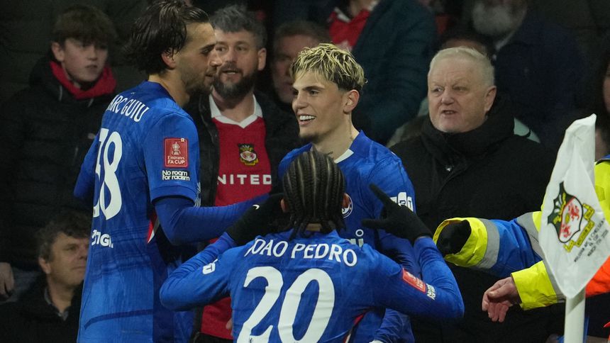 Garnacho festeja su gol ante Wrexham en la FA Cup | AP
