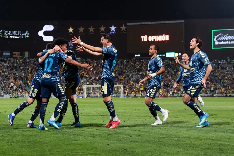 Águilas festejando tras la aontación de Alexis Gutiérrez ante Santos | MEXSPORT