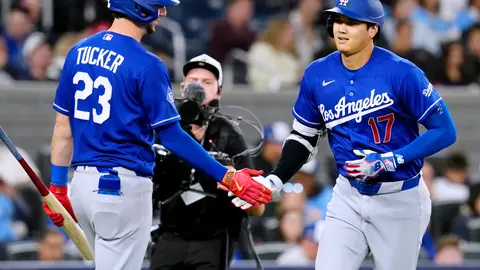 Othani celebra su home run l AP