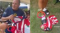 Cuauhtémoc Blanco firma playera de Chivas… ¡y después la patea! El video se vuelve viral | lauragarciavega0