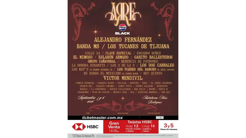 El Festival Arre se consolidó como uno de los eventos más importantes del regional mexicano en México./ OCESA
