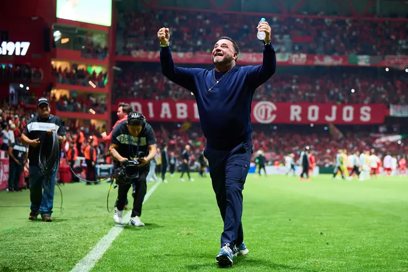 Antonio Mohamed celebrando el pase del Toluca a la final | MEXSPORT
