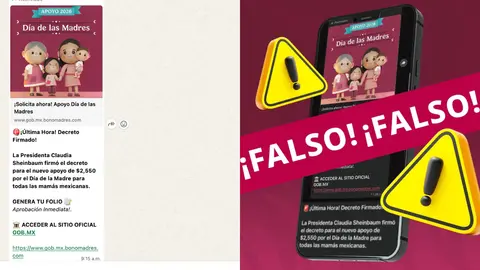 La Secretaría del Bienestar mostró los mensajes que mandan para estafar a las mujeres / Especial