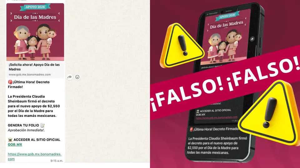 La Secretaría del Bienestar mostró los mensajes que mandan para estafar a las mujeres / Especial