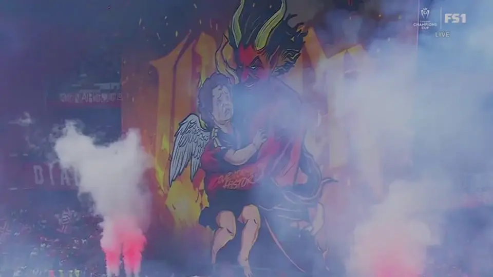 Tifo de la afición del Toluca para el juego contra LAFC