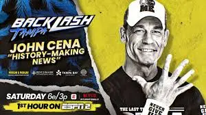 Poster del anuncio de John Cena en WWE Backlash 2026