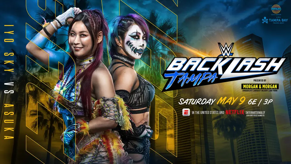 Poster de la lucha entre Azuka e Iyo Sky en WWE Backlash 2026