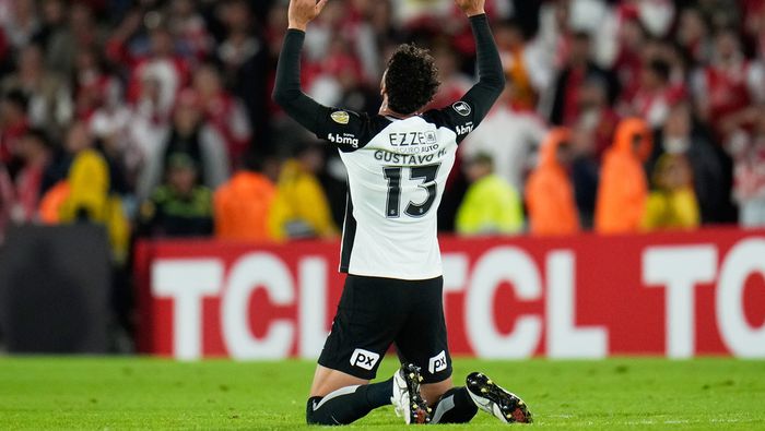 Gustavo Henrique celebrando su gol ante Santa Fe | AP