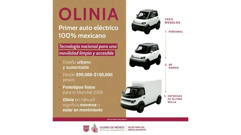 Olinia busca impulsar una nueva industria de electromovilidad en México con vehículos diseñados para movilidad urbana./ X: @SEDEMA_CDMX