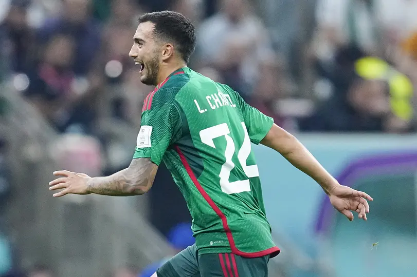Luis Chávez festeja el golazo anotado a Arabia Saudita | Imago7