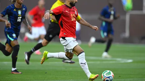 Mohamed Salah en el duelo ante Brasil | AP