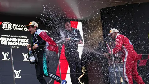 Andrea Kimi Antonelli celebra su victoria en el Gran Premio de Mónaco | AP