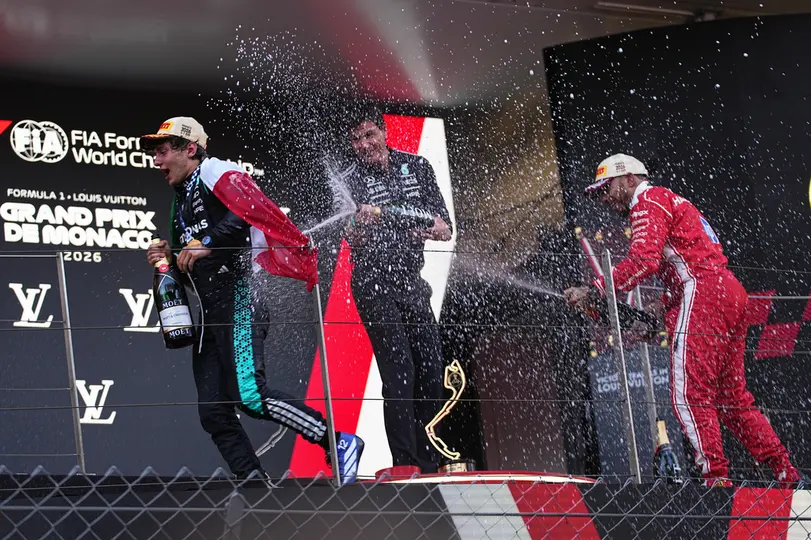 Andrea Kimi Antonelli celebra su victoria en el Gran Premio de Mónaco | AP