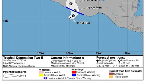 El Servicio Meteorológico Nacional mantiene vigilancia permanente sobre el sistema que se desplaza frente a las costas del Pacífico mexicano./ X: @InfoMeteoro