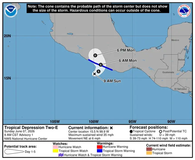 El Servicio Meteorológico Nacional mantiene vigilancia permanente sobre el sistema que se desplaza frente a las costas del Pacífico mexicano./ X: @InfoMeteoro