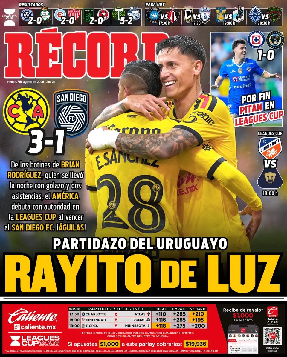 Portada RÉCORD 7 de Agosto de 2026