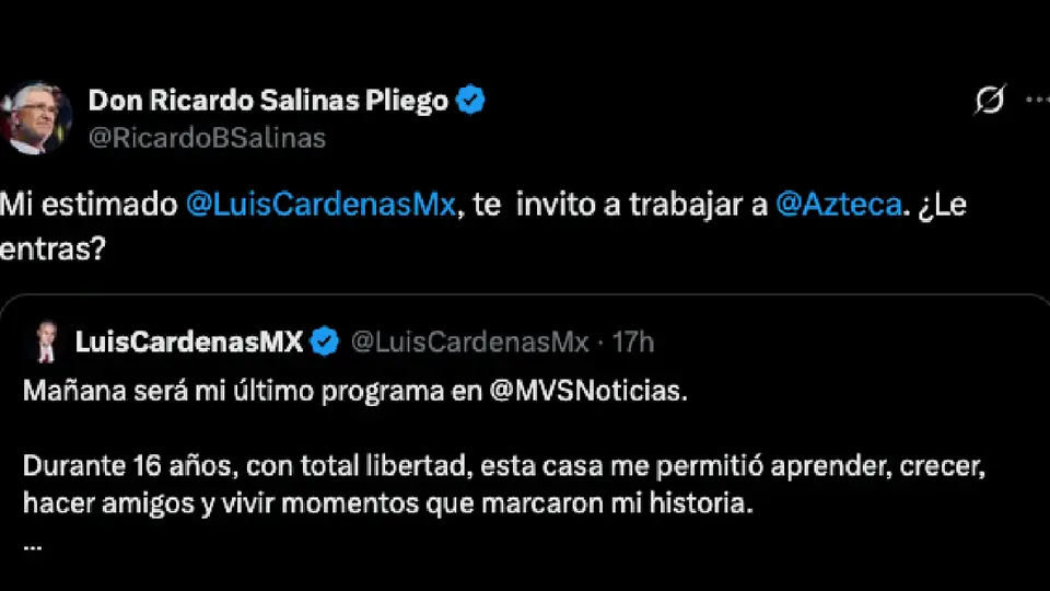 Ricardo Salinas Pliego le ofreció a Luis Cárdenas trabajar para Tv Azteca / Especial