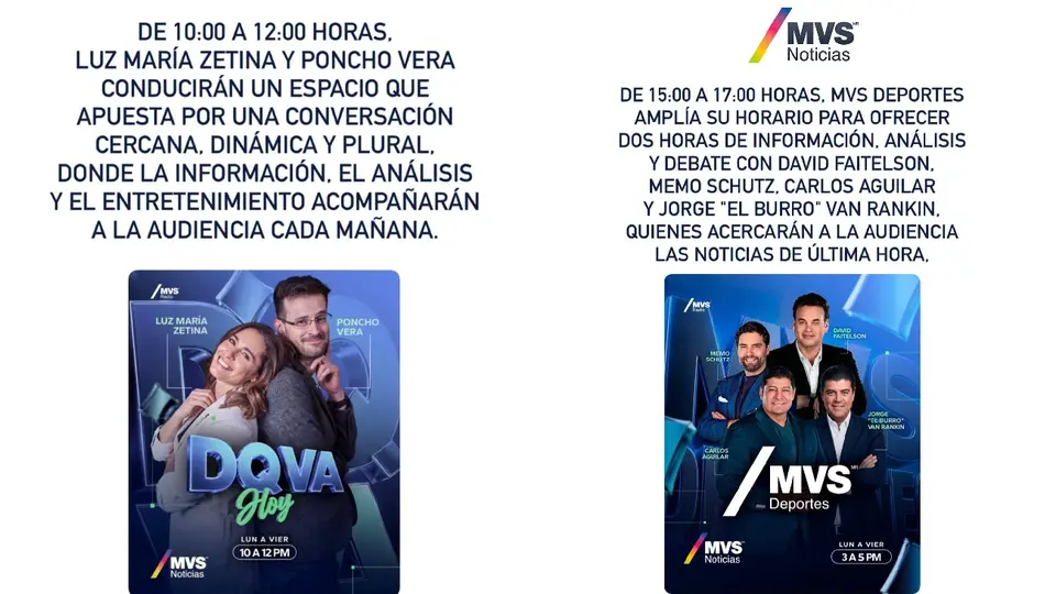 Los cambios son parte de una reestructuración más amplia dentro de MVS Noticias / Especial