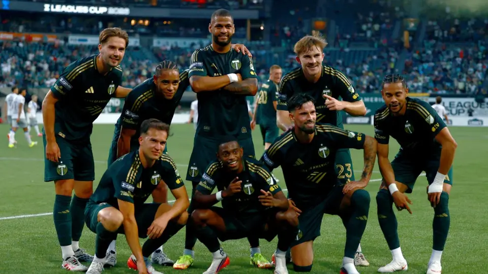 Jugadores de Portland Timbers en celebración en la Leagues Cup | X: @TimbersFC