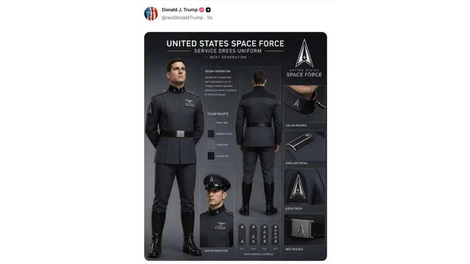 Usuarios compararon el posible uniforme de la Space Force con la vestimenta utilizada por las SS durante el régimen nazi.