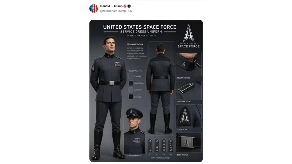 Usuarios compararon el posible uniforme de la Space Force con la vestimenta utilizada por las SS durante el régimen nazi.