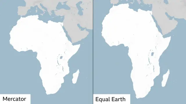 África busca una representación más cercana a su tamaño real./BBC