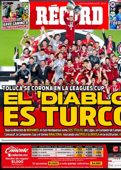 Portada RÉCORD 7 de agosto de 2026