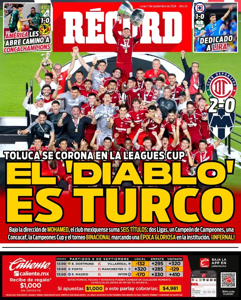 Portada RÉCORD 7 de agosto de 2026
