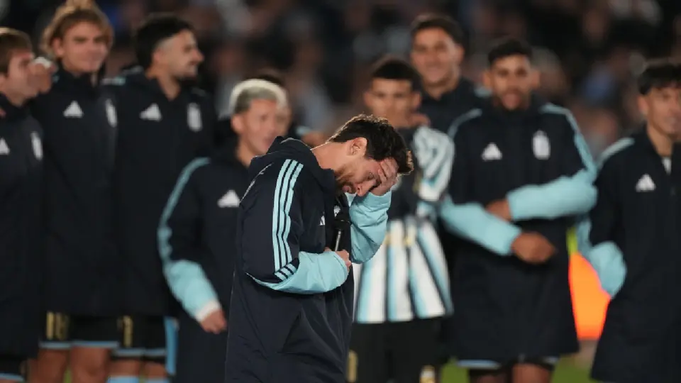 Lionel Messi durante su discurso de despedida de la Selección Mexicana | AP