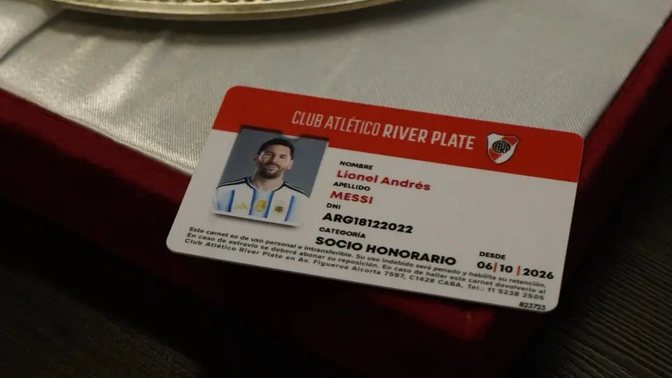 Carnet de socio de River Plate de Lionel Messi | X @RiverPlate