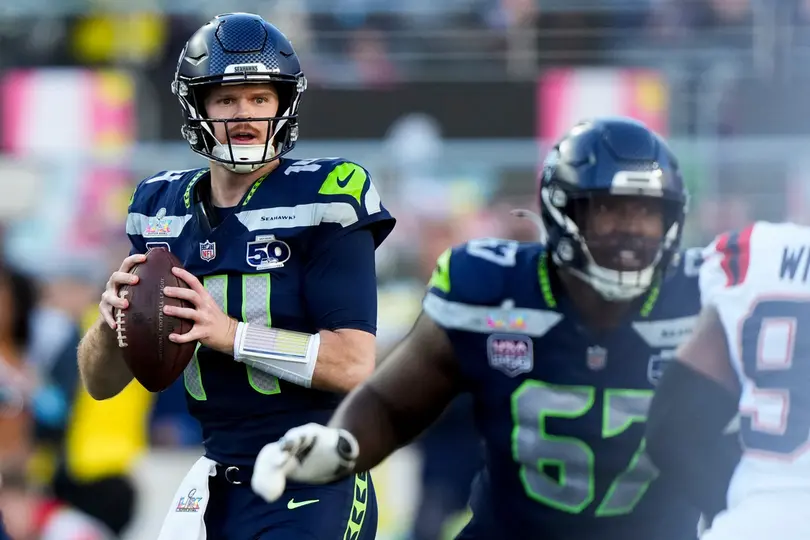 Sam Darnold, en el Super Bowl LX | AP