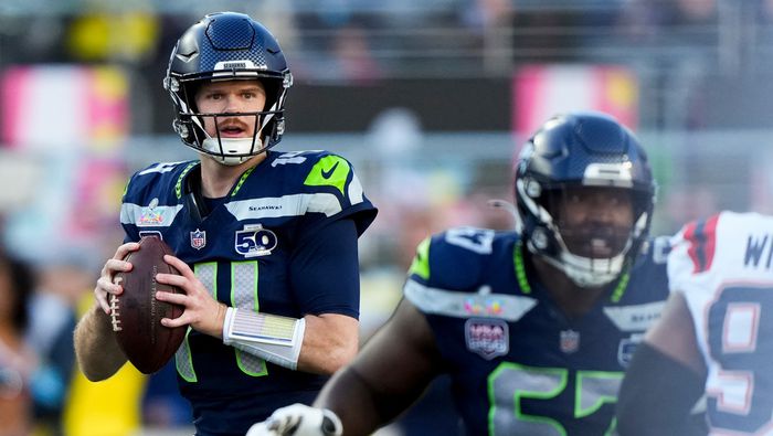 Sam Darnold, en el Super Bowl LX | AP