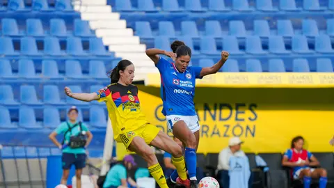 Kimberly Rodríguez y Aerial Chavarin en el partido de América vs Cruz Azul en el Apertura 2025 | IMAGO 7