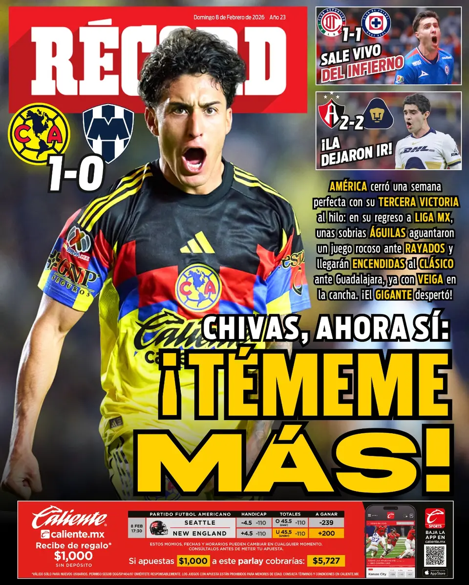 Portada RÉCORD 8 de febrero de 2026