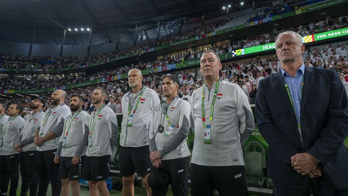 Cuerpo técnico de Iraq durante la Copa Árabe en 2025 | GROSBY GROUP