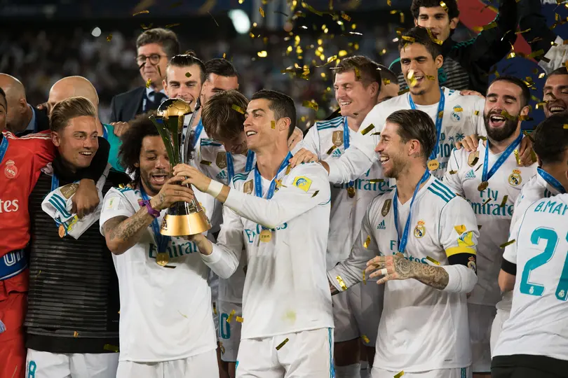Marcelo y Cristiano Ronaldo en celebración con Real Madrid tras coronarse en el Mundial de Clubes 2017 | MEXSPORT