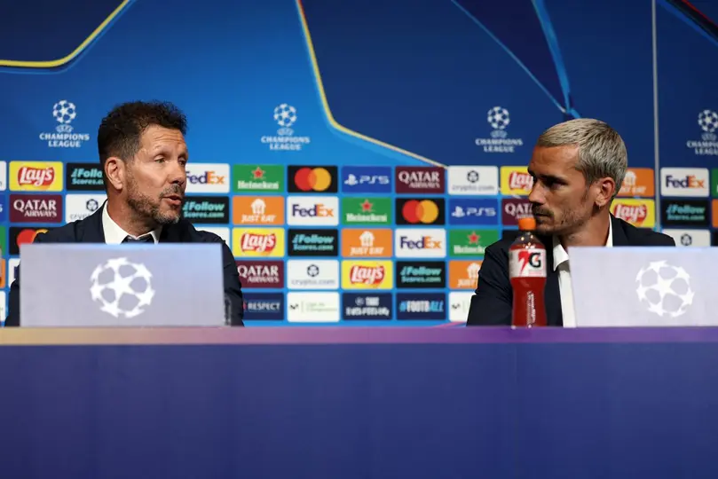 Diego Simeone en conferencia de prensa con Griezmann | AFP