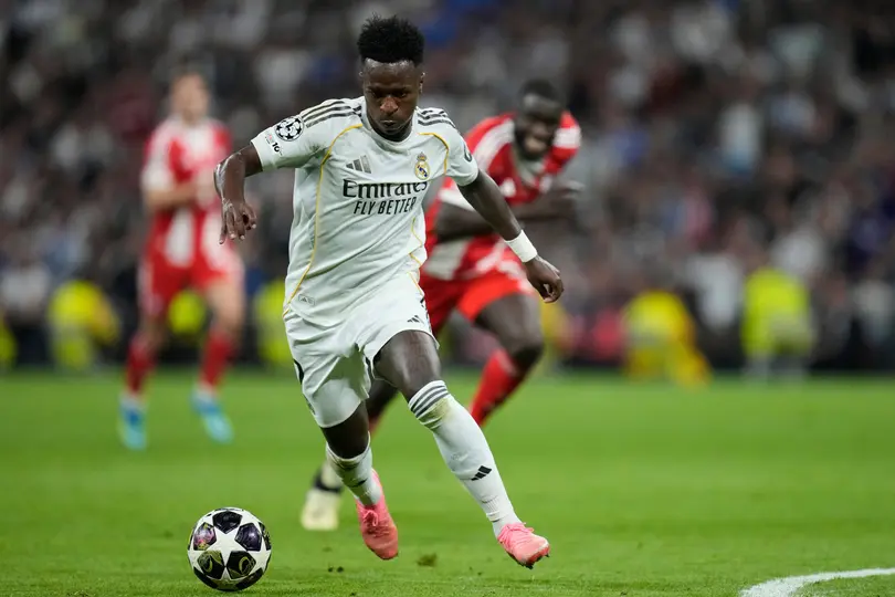 Vinicius durante el partido de Real Madrid contra Bayern Munich en Champions League | AP