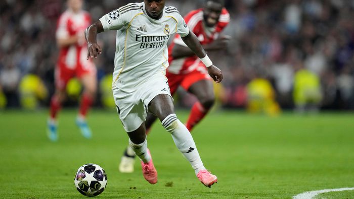 Vinicius durante el partido de Real Madrid contra Bayern Munich en Champions League | AP