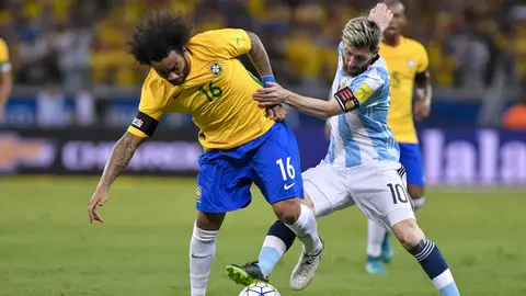 Marcelo y Messi en las eliminatorias Conmebol rumbo al Mundial 2018 | MEXSPORT