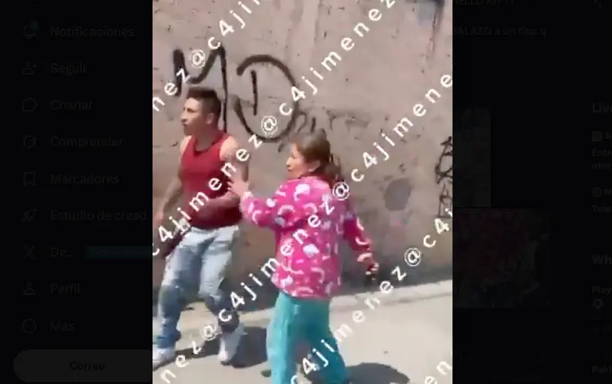 En el video se escucha como. la víctima grita “me disparó tu mamá en el pie”. / @c4jimenez