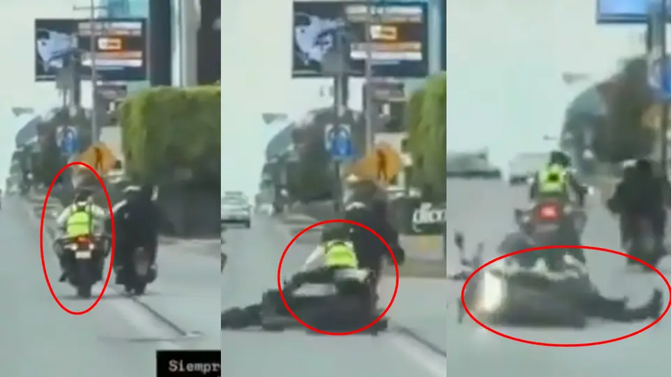 VIDEO: Motociclista embiste a agente de tránsito y lo derriba para evitar revisión en Puebla