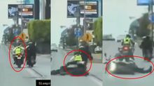 VIDEO: Motociclista embiste a agente de tránsito y lo derriba para evitar revisión en Puebla